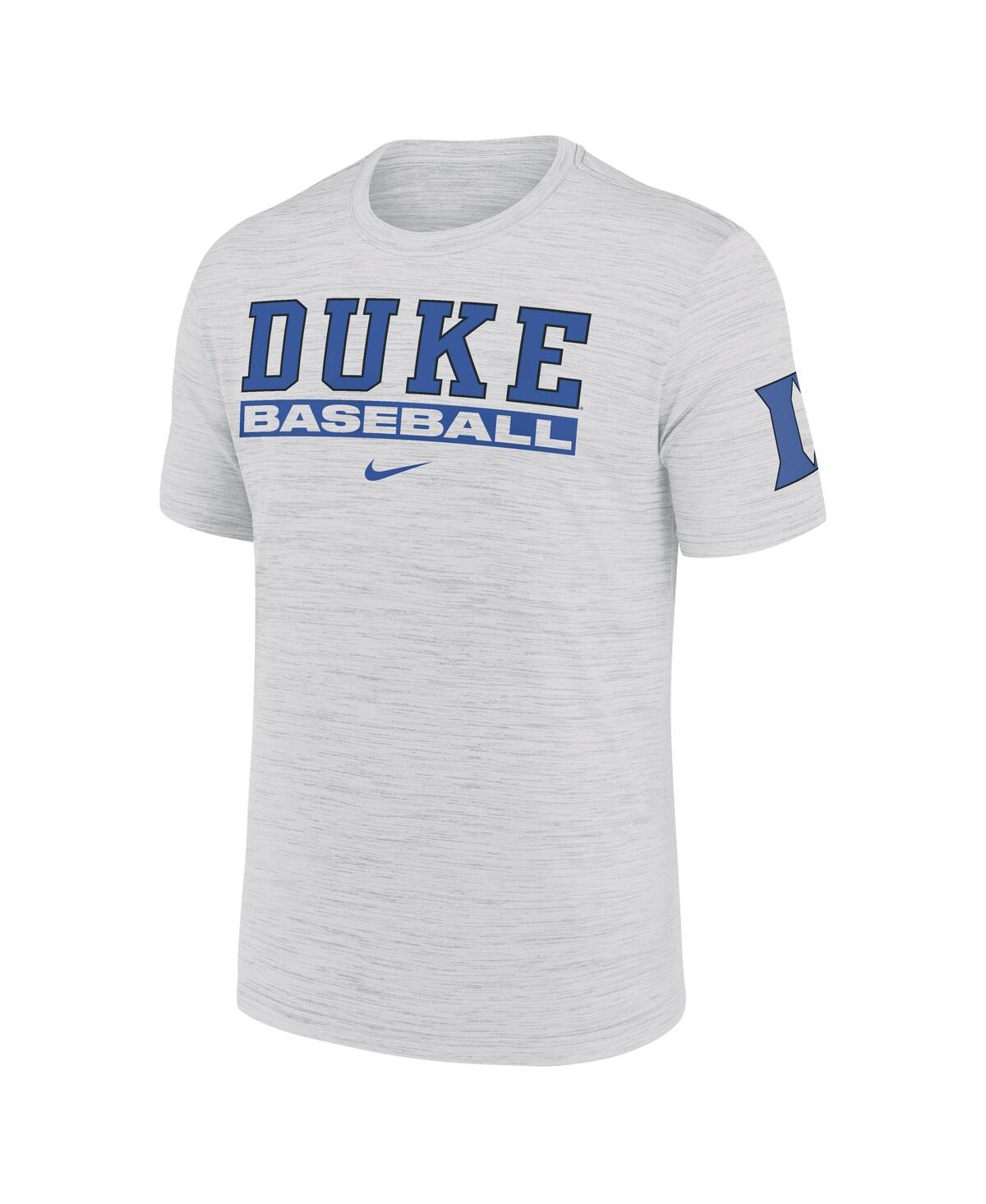 Nike Ash Duke Blue Devils Velocity Baseball Wordmark Stack Performance T-shirt In Ash