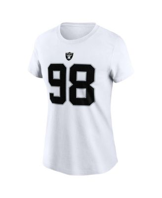 Women's Maxx Crosby White Las Vegas Raiders Player Name Number T-Shirt