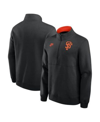 Nike - Men's Black San Francisco Giants Cooperstown Collection Fleece Half-Zip Pullover