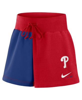 Women's Red/Royal Philadelphia Phillies Color Block Phoenix Fleece Lounge Shorts