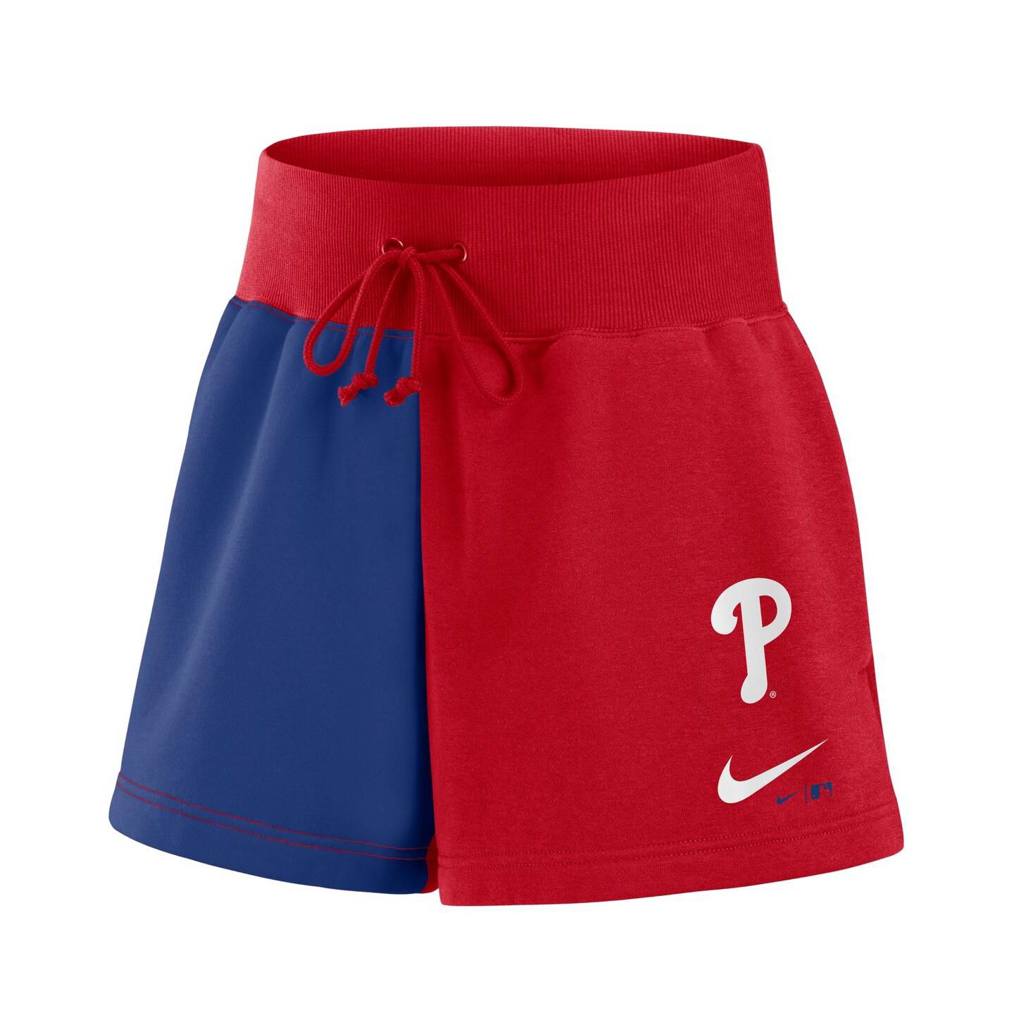 Женские шорты Nike Red/Royal Philadelphia Phillies Color Block Phoenix Fleece Lounge — фото 2