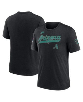 Nike - Men's Heather Black Arizona Diamondbacks Cooperstown Collection Eras Tri-Blend T-Shirt