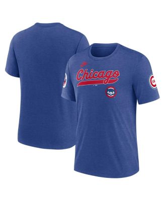 Nike - Men's Heather Royal Chicago Cubs Cooperstown Collection Eras Tri-Blend T-Shirt