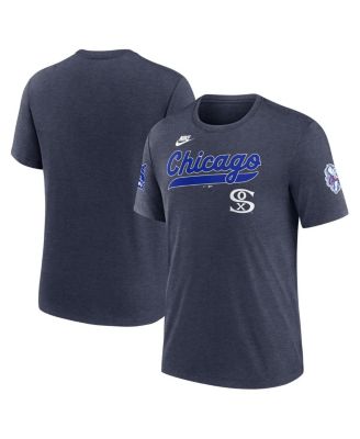 Nike - Men's Heather Navy Chicago White Sox Cooperstown Collection Eras Tri-Blend T-Shirt