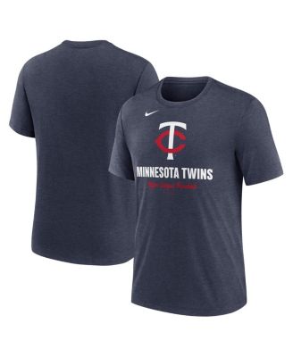 Nike - Men's Heather Navy Minnesota Twins Logo Tri-Blend T-Shirt