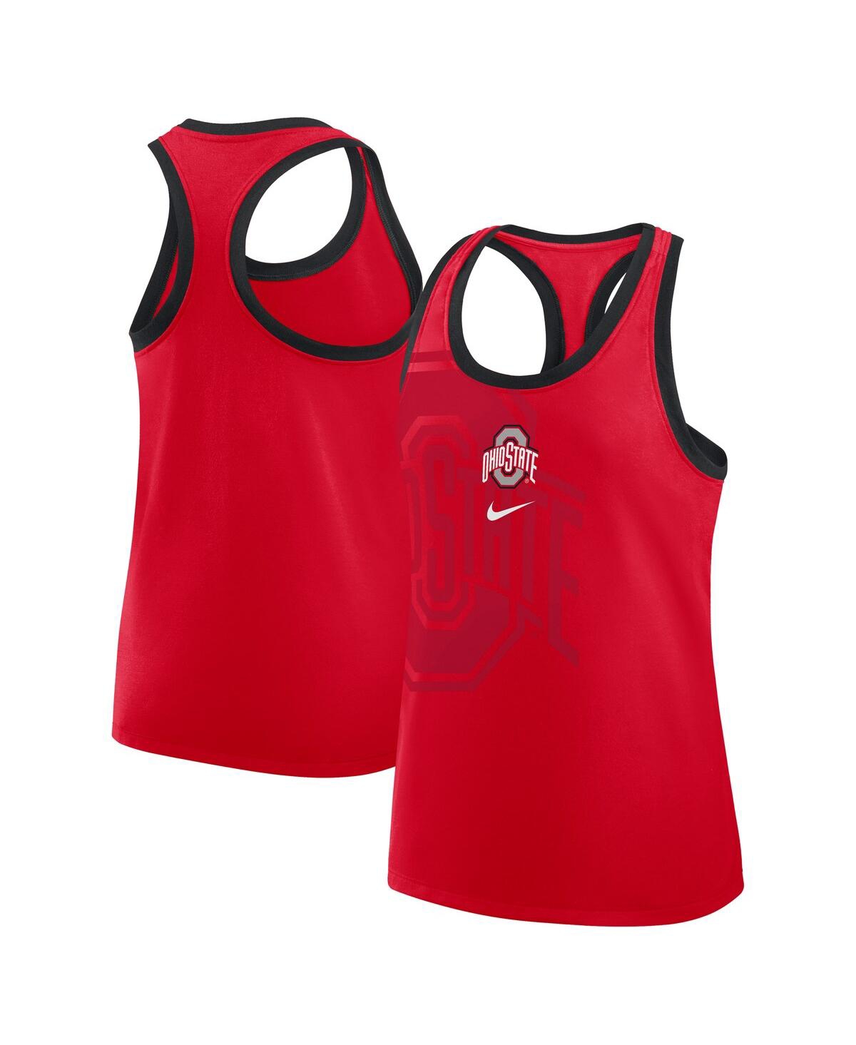Nike Scarlet Ohio State Buckeyes Primetime Tri-blend Racerback Tank Top In Red
