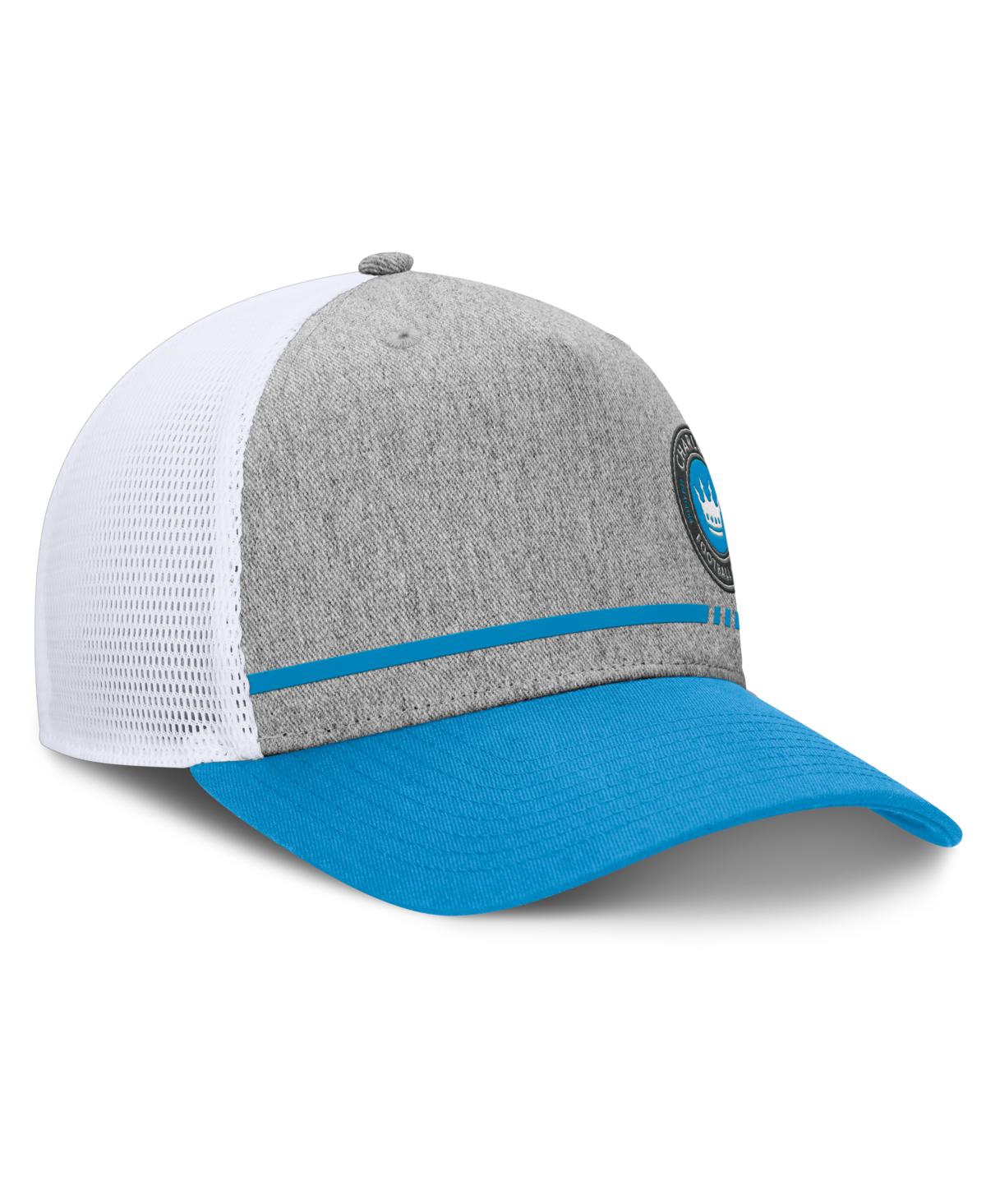 Fanatics Men's Heather Gray Charlotte Fc Low Block Trucker Adjustable Hat In Heather Gray