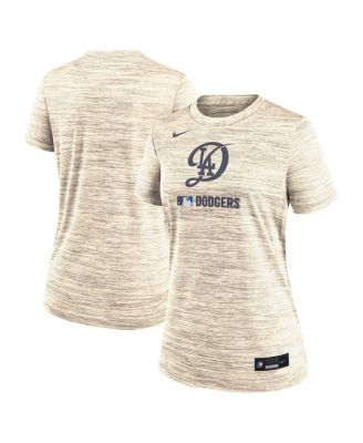 Nike - Women's Cream Los Angeles Dodgers Authentic Collection City Connect Velocity Performance T-Shirt