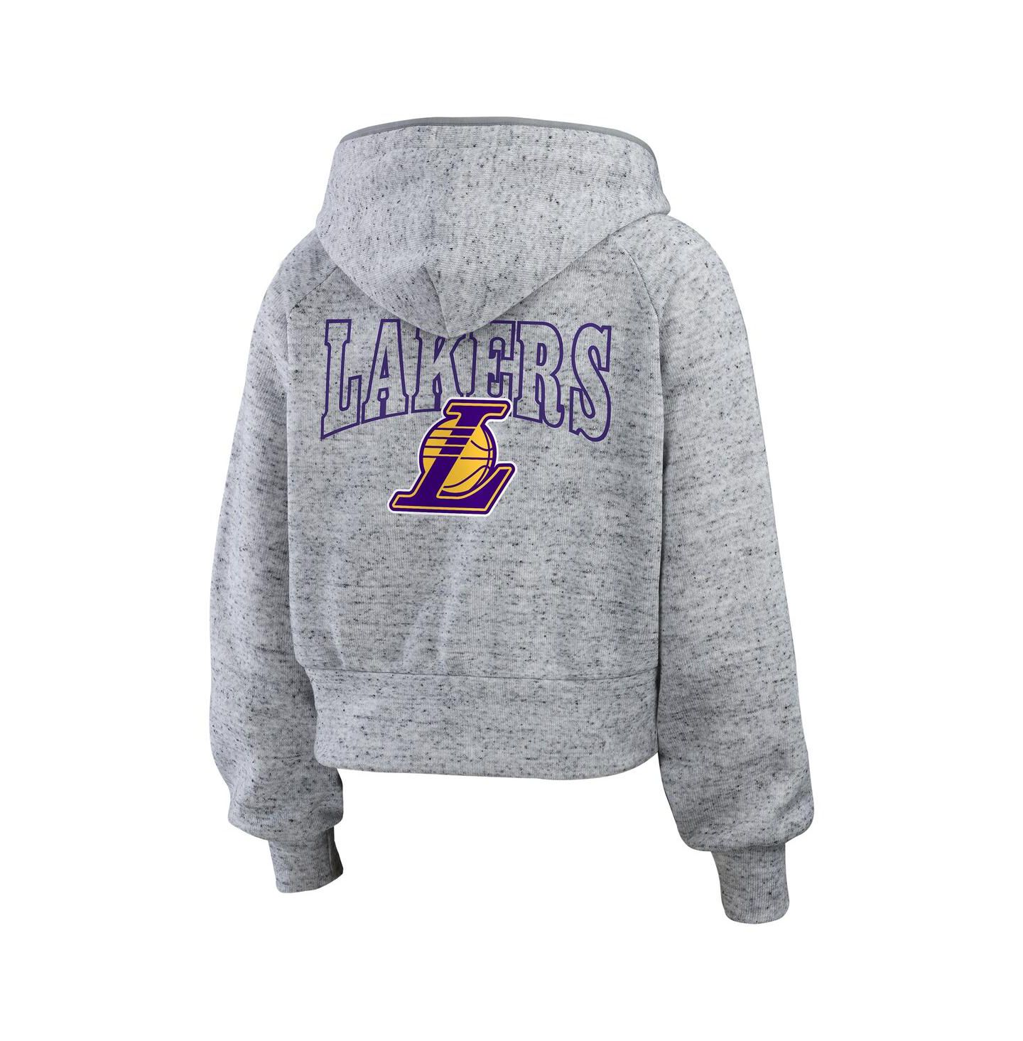 Женское худи WEAR by Erin Andrews Heather Gray Los Angeles Lakers Speckled Radiator Full-Zip — фото 3