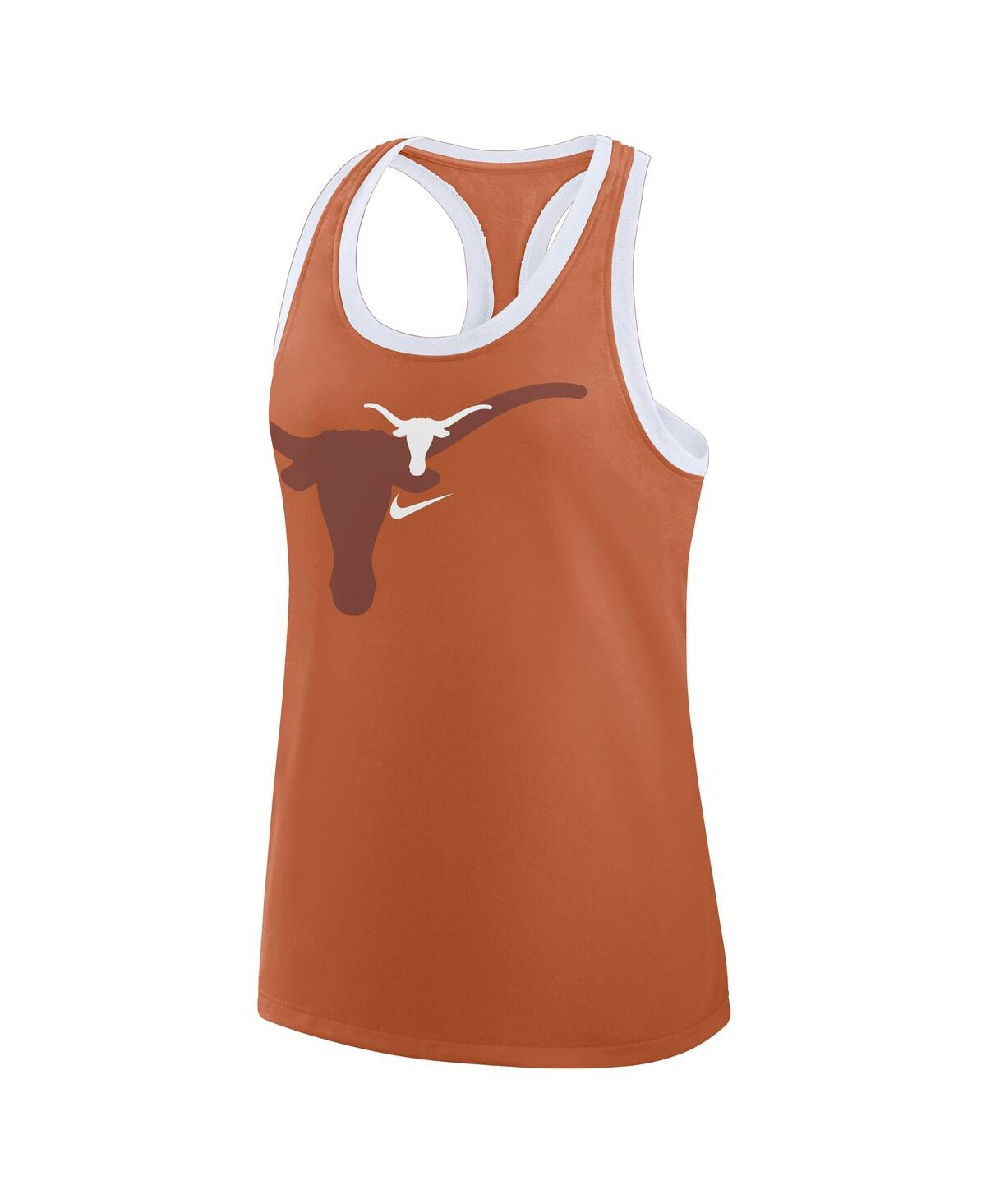 Nike Women's Texas Orange Texas Longhorns Primetime Tri-blend Racerback Tank Top In Burnt Orange
