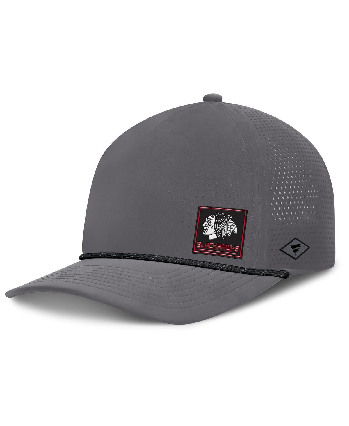 Fanatics Men's Gray Chicago Blackhawks Captain Rope Adjustable Hat In Gray