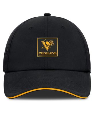 Men's Black Pittsburgh Penguins Driver Adjustable Hat