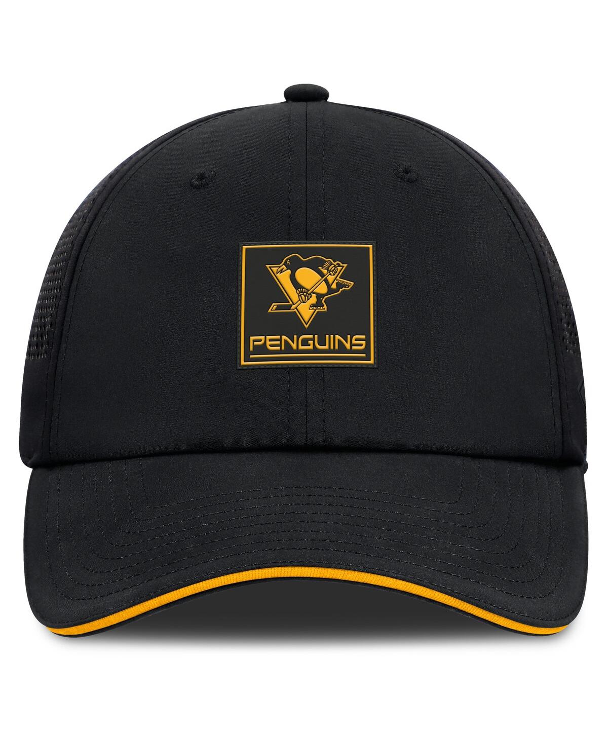 Fanatics Men's Black Pittsburgh Penguins Driver Adjustable Hat In Black