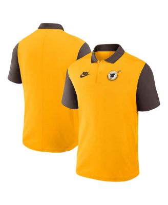 Nike - Men's Gold/Brown San Diego Padres Cooperstown Collection Color-Block Victory Performance Polo