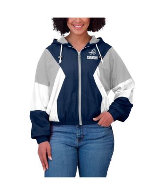 Women's Navy Dallas Cowboys Plus Size Color Block Full-Zip Windbreaker Jacket