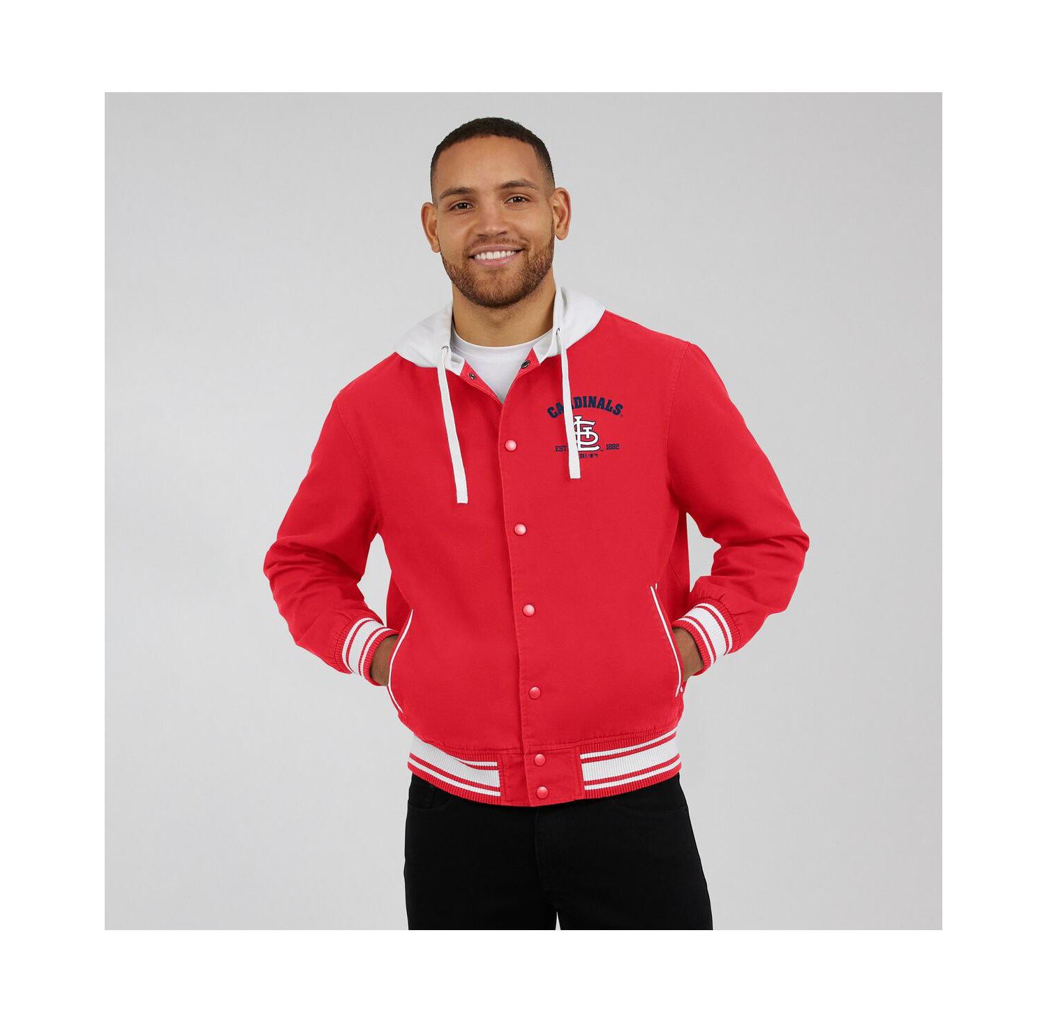 Men's Red St. Louis Cardinals Full-Snap Hooded Jacket