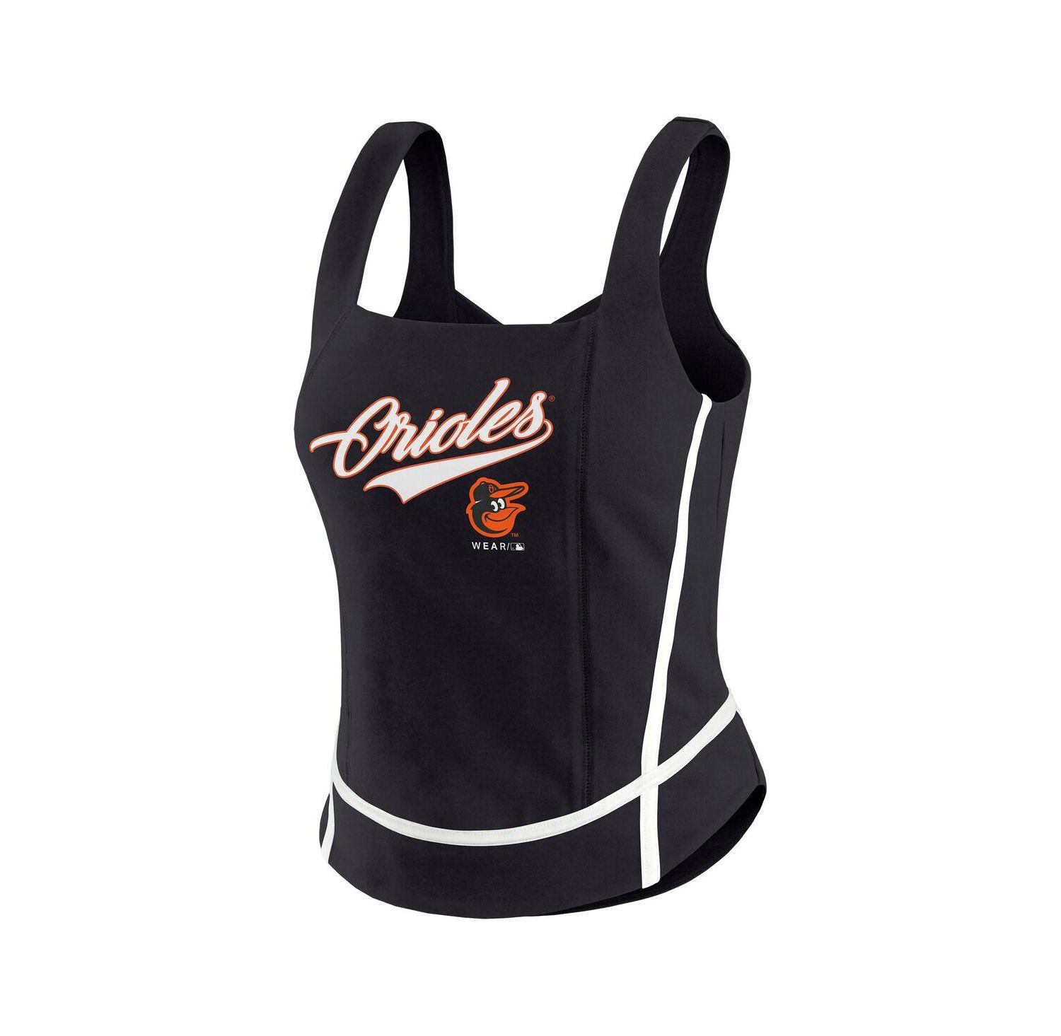 Women's Black Baltimore Orioles Square Neck Tank Top