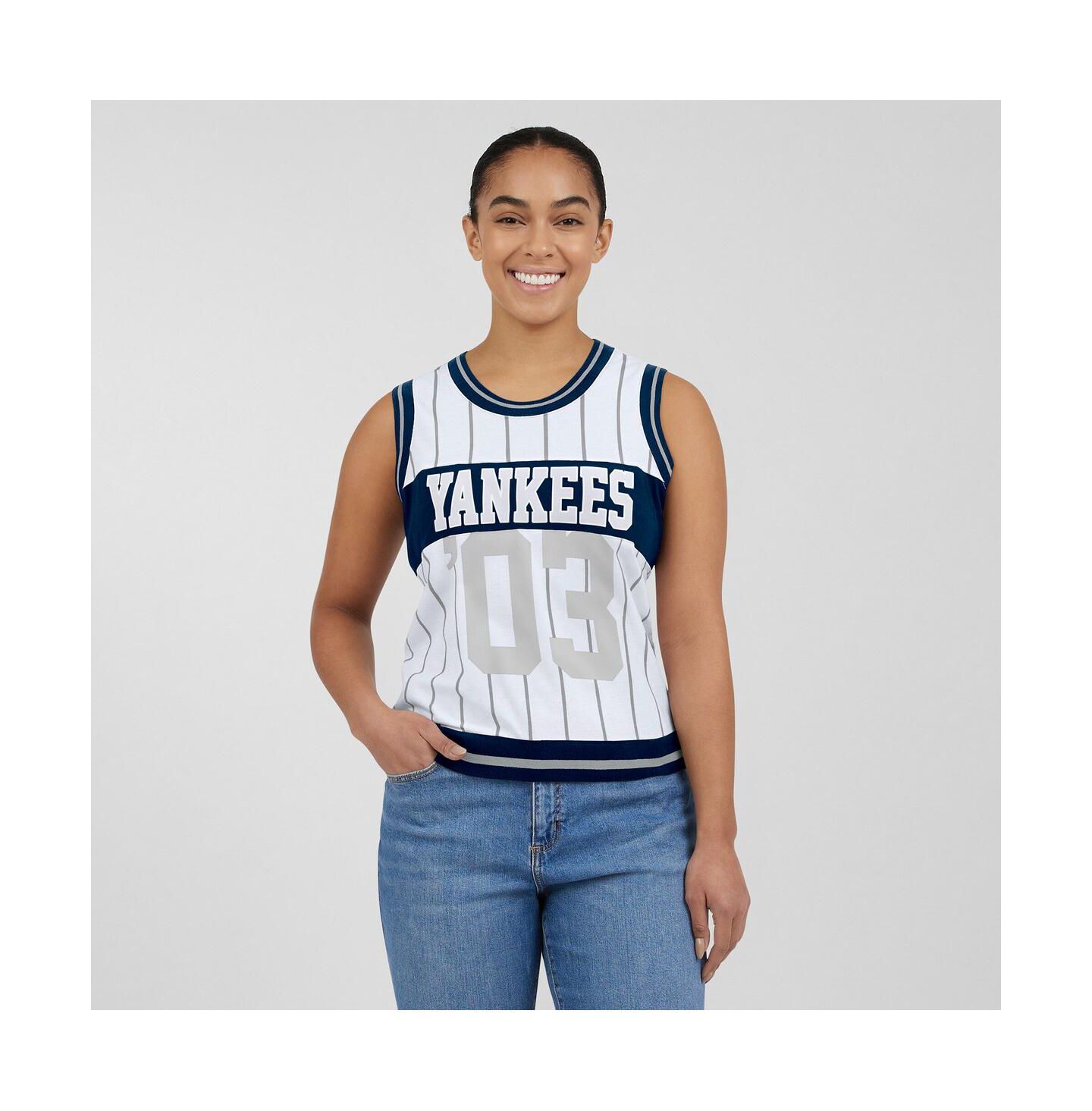 Женский топ WEAR by Erin Andrews White New York Yankees Sporty — фото 4