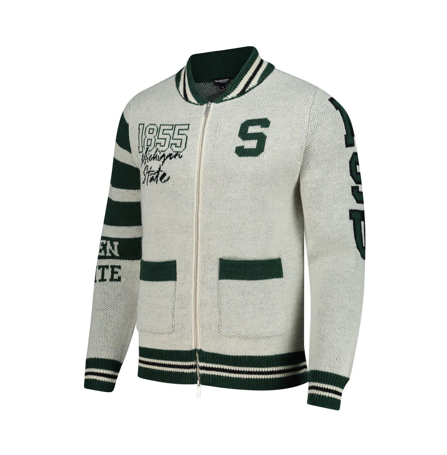 Свитер Colosseum Cream Michigan State Spartans Wild Collective Button-Up Jacquard — фото 2