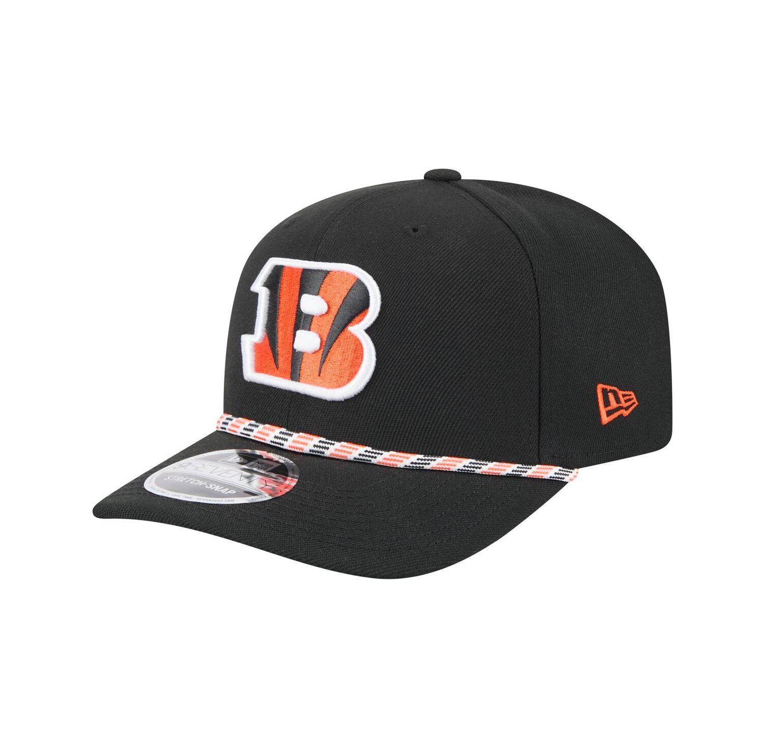 Men's Black Cincinnati Bengals Gameday Multi Rope 9SEVENTY Stretch-Snap Hat