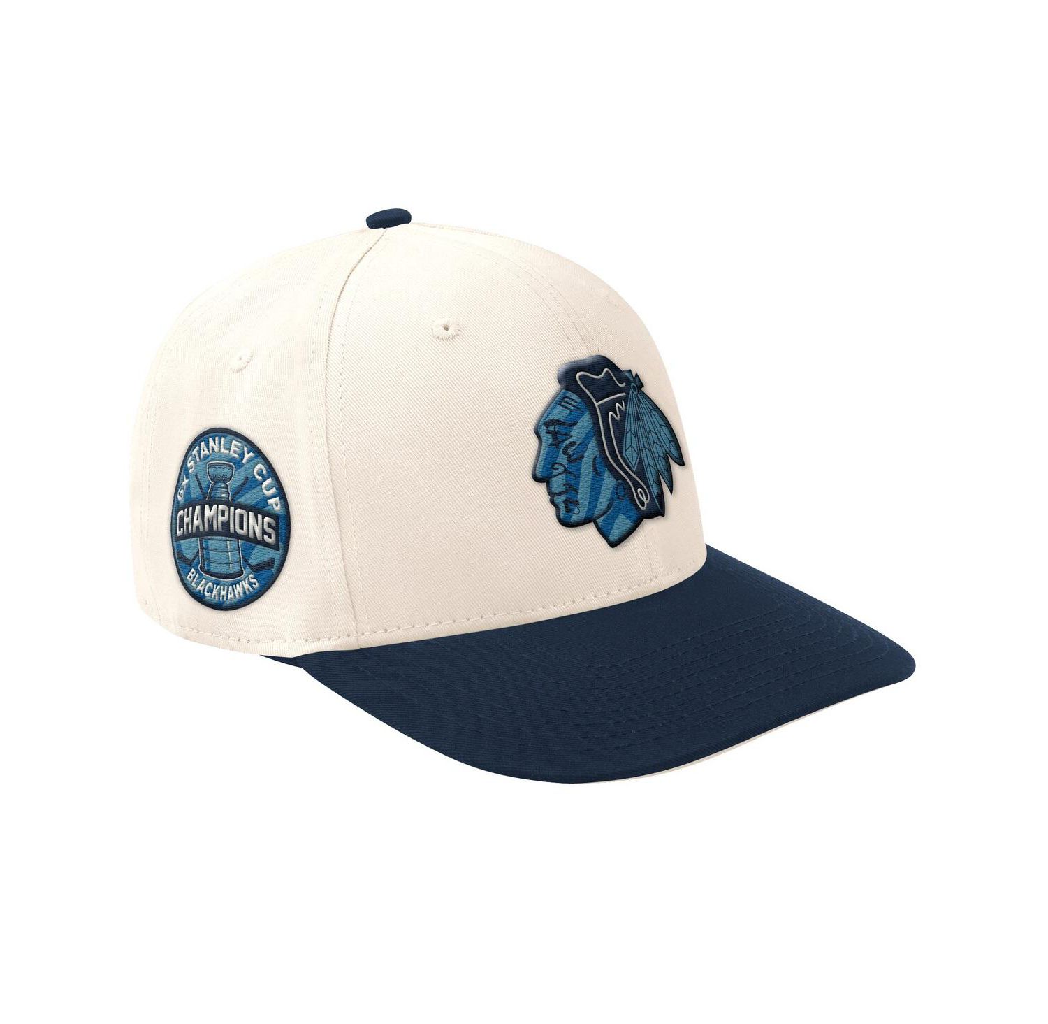 Men's Cream/Navy Chicago Blackhawks Blue Wave Classic Adjustable Hat