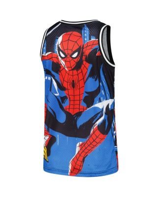 Men's Black Spider-Man Big Print Mesh Jersey