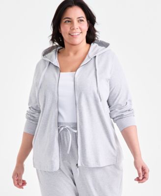 Women's Zip-Front Hooded Sweatshirt, PP-4X, Created for Macy's