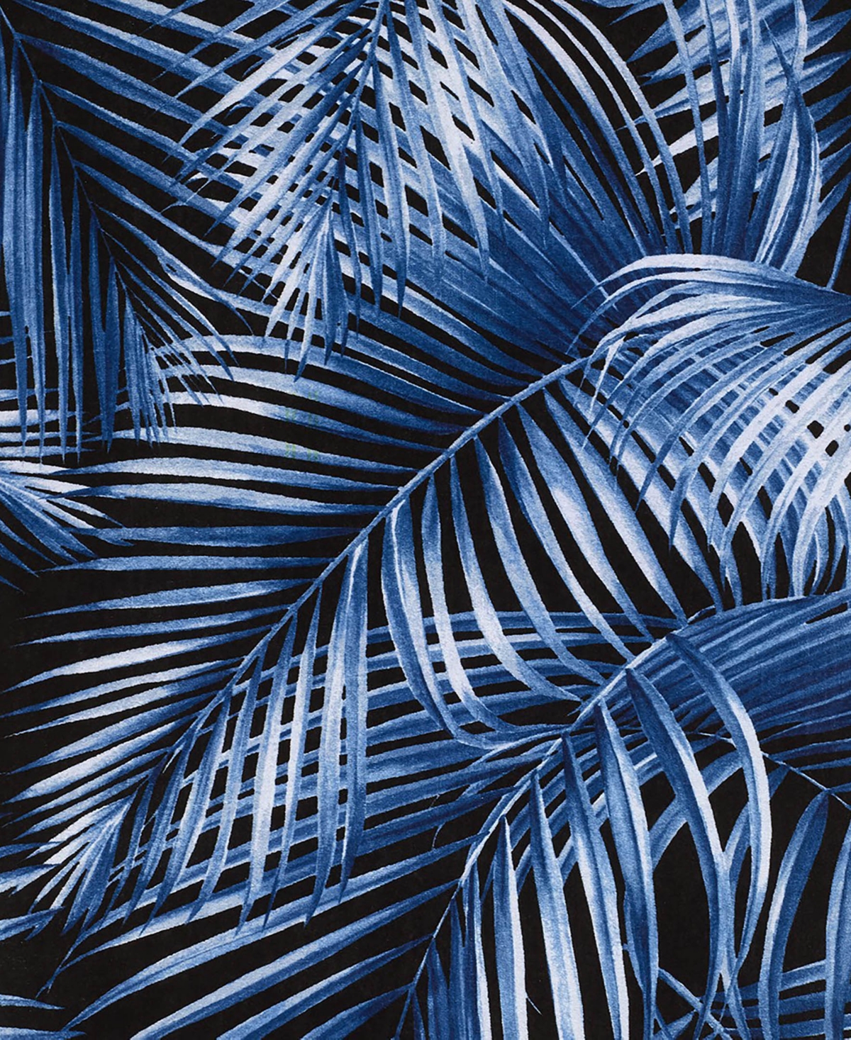 NICOLE MILLER PALM AZUL COTTON BEACH TOWEL, 68" X 36" 