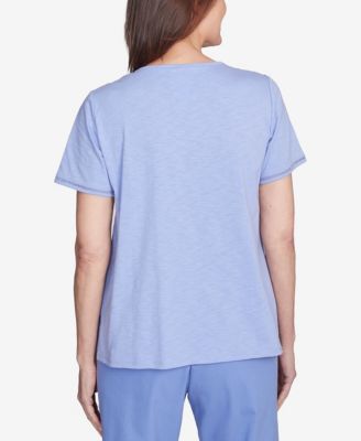 Petite Santa Fe Butterfly Embroidered Tee