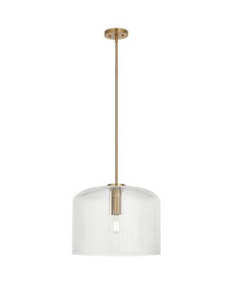 Lallie Ribbed Glass Drum Pendant Ceiling Light Fixture