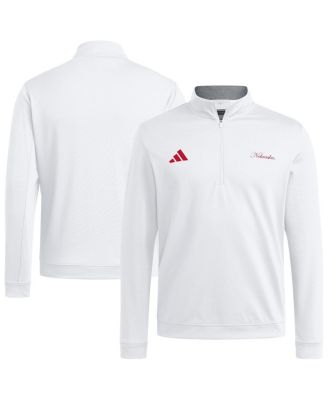 adidas - Men's White Nebraska Huskers Elevated Quarter-Zip Jacket