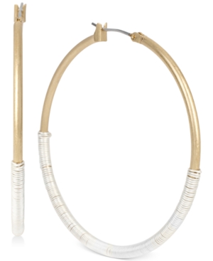 image of Robert Lee Morris Soho Large Two-Tone Wrapped Hoop Earrings