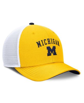 Men's Maize/White Michigan Wolverines Rise Adjustable Trucker Hat