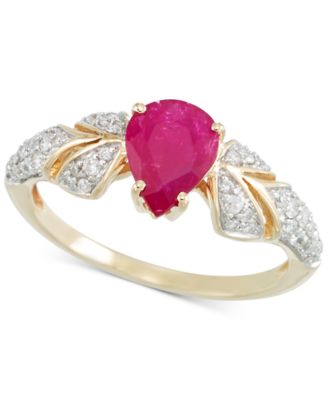 RARE Featuring GEMFIELDS Certified Ruby (7/8 ct. t.w.) and Diamond (1/3 ...