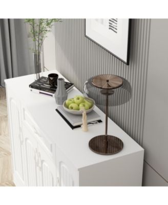 Single-drawer 4-door shoe cabinet, white multi-functional shoe rack, movable shelves