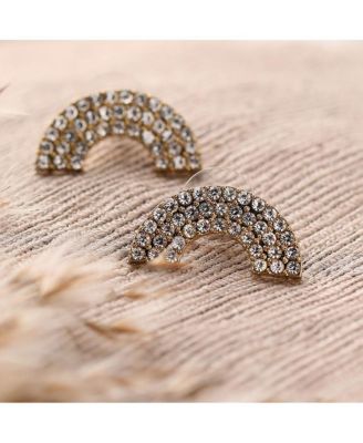 Women's Gold Plated Party Designer Stone Stud Earrings
