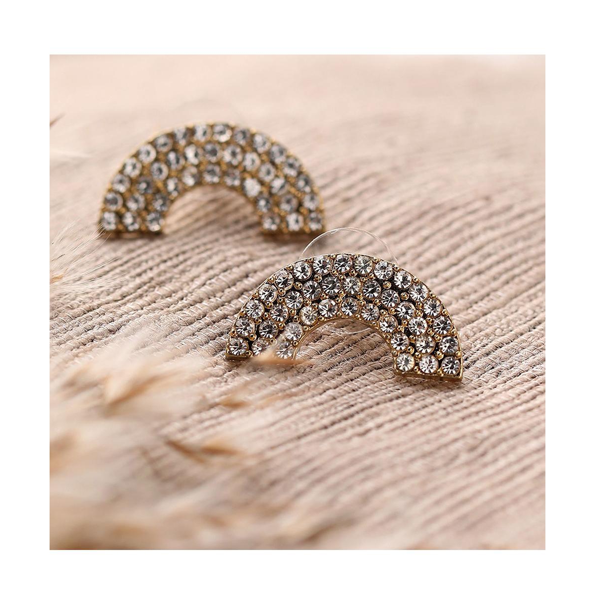 Sohi Women's Gold Plated Party Designer Stone Stud Earrings