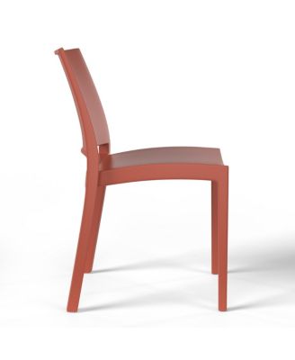 7-Piece Outdoor Rectangular Metal Patio Dining Table Set With Stackable Resin Patio Side Chairs