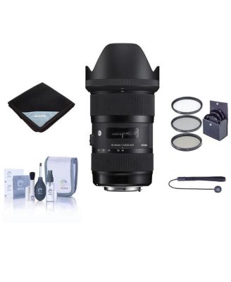 18-35mm f/1.8 DC HSM ART Lens for Canon EF, Bundle with ProOptic 72mm Filter Kit, Cleaning Kit, Cap Tether, Lens Wrap