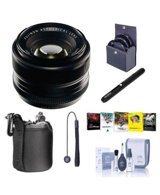 XF 35mm f/1.4 Lens, Bundle with Tiffen 52mm Filter Kit, Lens Case, Lens Cap Tether, Cleaning Kit, Lens Cleaner, Software Kit