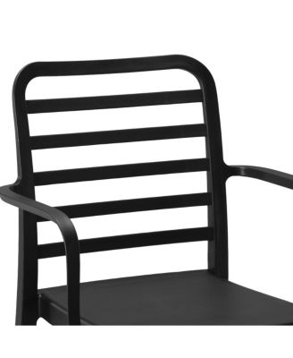 29.5" Outdoor Polypropylene Plastic Patio Bar Height Stools (Set of 2)