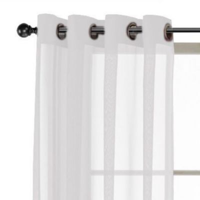 Ultra Luxurious Elegant Sheer Grommet Single Curtain Panel - 54 in. W x 84 in. L, White