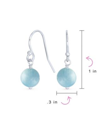 Set of 2 Natural Stone Bead Drop Earrings in Sterling Silver