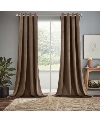Heavyweight Velvet Grommet Curtain Panels (Set of 2), 52" W x 120" L