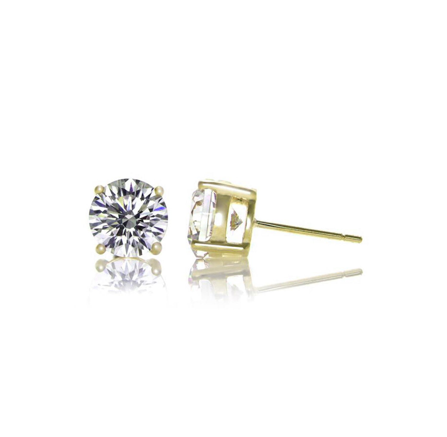 Cubic Zirconia Classic 4-Prong Stud Earrings