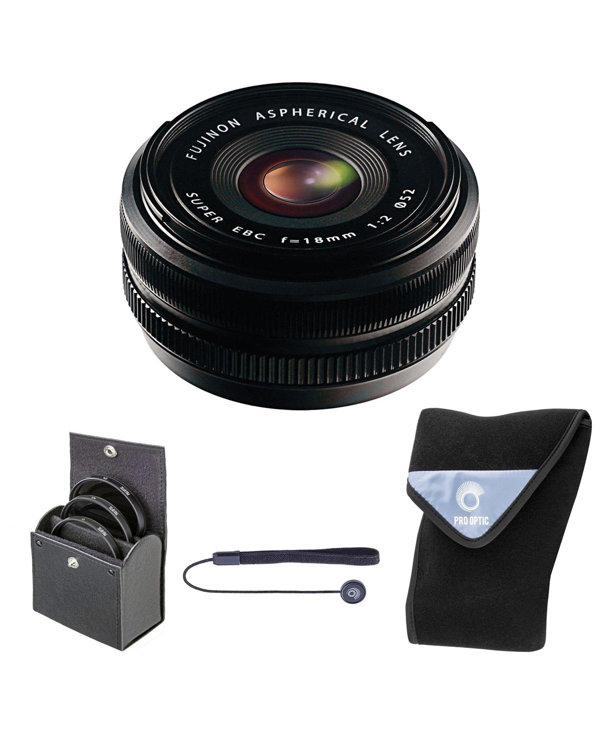 Fujifilm Xf 18mm f/2.0 Lens, Bundle with 52mm Digital Essentials Filter Kit and 15x15" Lens Wrap