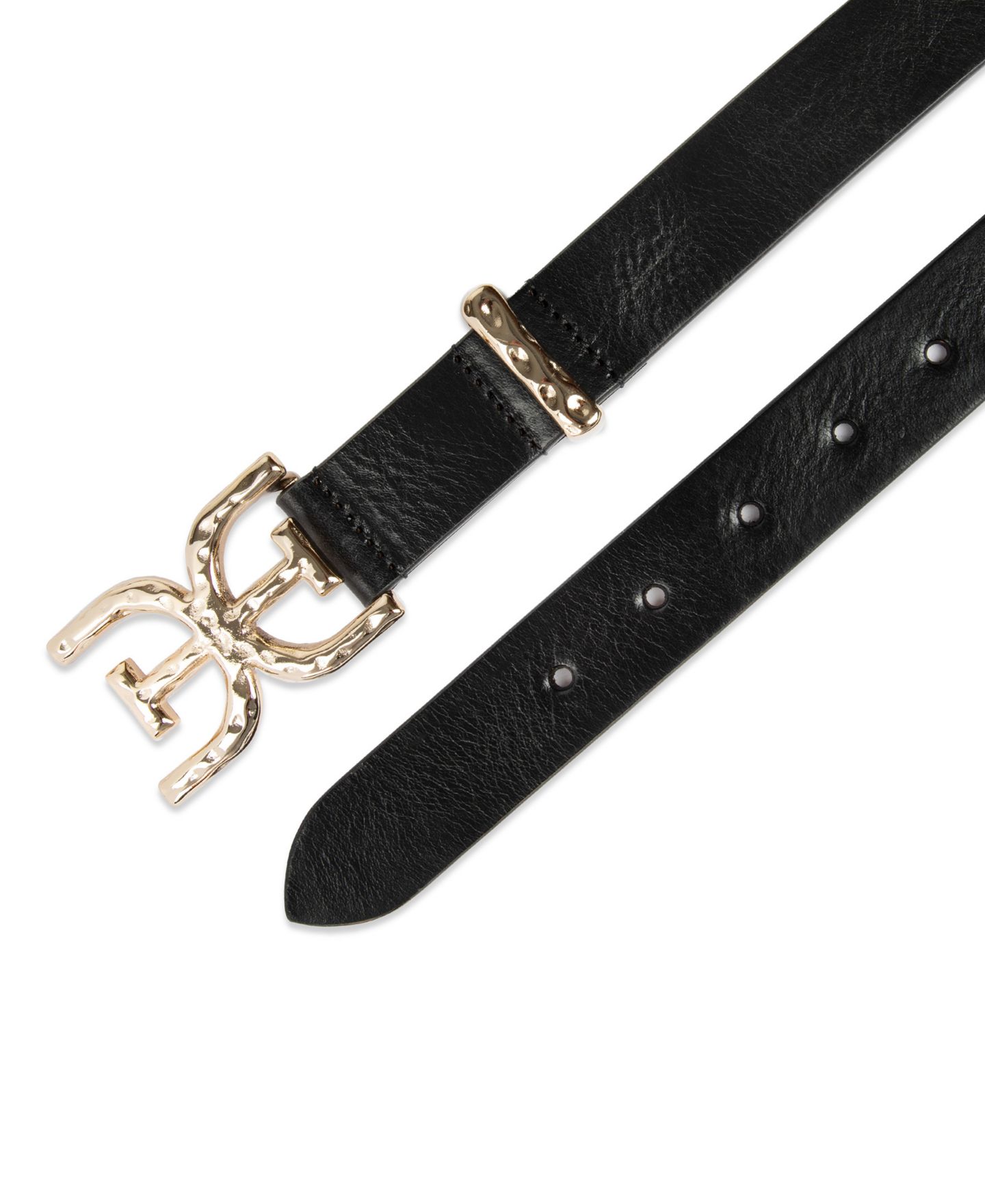 Женский ремень Sam Edelman Hammered Double-E Logo Plaque Buckle, цвет: Чёрный — фото 5
