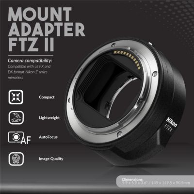Z9 Mirrorless Camera with FTZ II Mount Adapter, Bundle with 512GB Memory Card, Battery, Tripod and Cleaning Kit