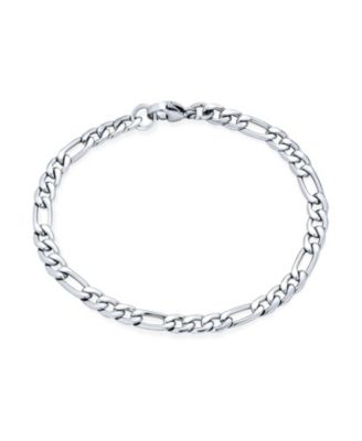 Flat Figaro Link 5MM Necklace & Bracelet Set Black Gold Tone Stainless Steel