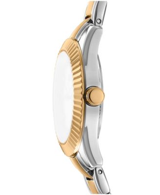 Women's Chambers Glitz Silver Dial Gold Two-Tone Stainless Steel Bracelet Watch 30mm